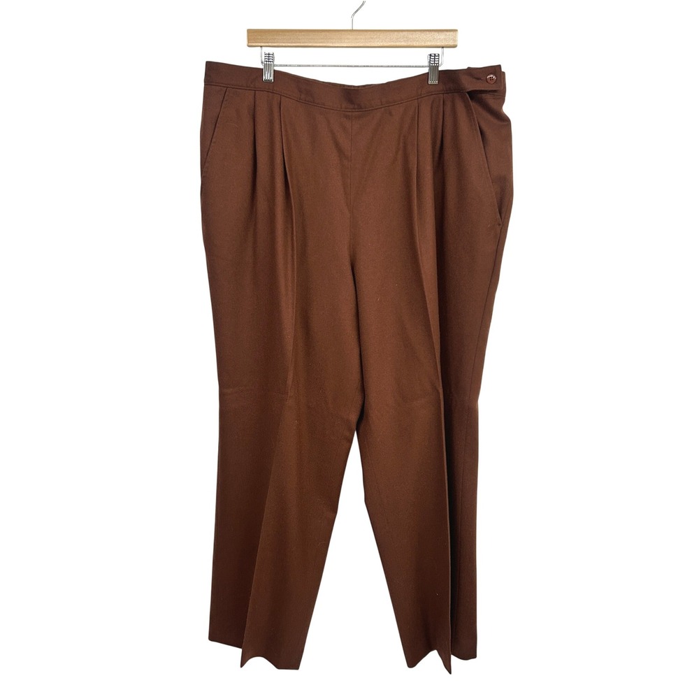 Pendleton Pleated Trousers High Waist 24W Brown Wool Dark Academia Classic
